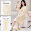 Camisola para Mulheres, Verão 100% Algodão com Bojo, Manga Curta, Cinza Creme Roupa de Casa, Pijama de Verão para Mulheres, Novo Estilo 2026