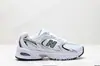 Novos Sapatos Bailun NB530 Torre Branco Verde Masculino e Feminino Malha Prateada Esportivos Retro para Corrida Sapatos de Casal MR530