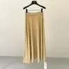 Falda de Punto Jianhe 2026 Primavera Nueva Estilo Minimalista Artesanía Pesada Lyocell Corte A para Mujer 9055