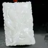 Colgante de Jade Blanco Afgano Natural de Dragón y Fénix Guanyin Buda, Artículos de Jade de Zona Turística, Artículos de Jade de Vendedor Ambulante, Venta al por Mayor de Colgantes de Jade