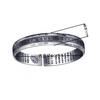 Pulsera de plata tailandesa chapada con lenguaje del Sutra del Corazón Negro, estilo étnico vintage, apertura de sutra budista, ajustable, flor hidráulica, pulsera de loto