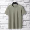 2025 Verão Novo Casual Wear Camiseta Esportiva Manga Curta Masculina Algodão Arenoso Linho Gola Redonda Respirável Top Masculino plus size