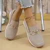 Mocasines casuales para mujer sin cordones con hebilla metálica, malla transpirable de comercio exterior, suela de plataforma 2026, modelo nuevo