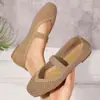 Sapatos Casuais Femininos de Malha Flyknit Mary Jane Baixo com Abertura Rasa, Sola Rasa, Fivela Única, para Pessoas Preguiçosas, Sapatos de Trabalho de Comércio Exterior
