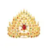 Corona Dorada Tailandesa Tradicional con Pedrería de Colores Diseño Floral Tocado para Mujeres Souvenir Cultural de Xishuangbanna Perfecto para Ocasiones Especiales Fotografía y Celebraciones Festivas