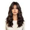 Peluca rizada de longitud media con efecto de onda de agua, peluca de estilo europeo y americano 2026 para cruzar fronteras de aspecto natural, peluca rizada de longitud media para mujer, gorra para peluca, disponible para venta al por mayor