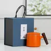 Taza de Cerámica Oficina Preparación de Té Separación Té-Agua Hogar Caja de Regalo con Tapa Taza de Café y Té Regalo Universal