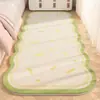 Tapete de Cabeceira Premium Tom Creme para Quarto Principal, Formato Irregular, Imitação de Caxemira, Tapete de Cabeceira Estilo Princesa, Tapete Decorativo para Quarto de Crianças