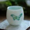 Taza de Té Boca de Flor de Mariposa Pintada a Mano Creativa Jingdezhen Cerámica Arita Taza de Maestro Taza de Té Juego de Té Kung Fu Taza Individual