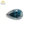 Venta al por mayor de fábrica moissanita de color forma especial gota de agua forma de pera piedra desnuda 1-3 quilates claridad VVS certificado código de cintura completo