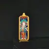 1*3 Oito Grandes Budas Guardiões da Vida Zha Ji Manjushri Mahasthamaprapta Wuye Raposa Imortal Pingente Tangka de Aço Titânio Pequena Barra de Ouro