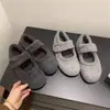 Zapatos de Algodón con Plataforma Interna Estilo Universitario, Zapatos Peludos de Aspecto Adelgazante, Zapatos Mary Jane con Peluche, Zapatos Birkenstock, Zapatos de Suela Gruesa para Mujer Otoño e Invierno