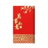Sobre Rojo de Año Nuevo Venta al por Mayor Suministros para Bodas Papel Rígido Estampado Dorado Paquete Rojo Cumpleaños Lista Dorada Título Premio Palabra Feliz Sobre Rojo de Boda