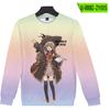 Cross-Border Thedawnofthewitch Moletom Gola Redonda Primavera e Outono Estilo Casual Feminino para Usar por Dentro e por Fora Versão Coreana Casual