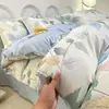 Conjunto de três peças 100% algodão para dormitório estudantil A, edredom de algodão, roupa de cama de algodão puro, conjunto de seis peças para cama de solteiro em quarto