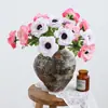 Anêmona Artificial Estilo Vintage Decoração Floral Buquê Adereço de Fotografia Decoração de Mesa para Sala de Estar Decoração de Casa Ornamento