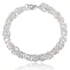 Belleza del Lago Oeste Pulsera Tejida de Plata con Múltiples Anillos y Broche de Camarón Joyería Joyería