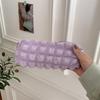 32241 Soft Soft Pencil Case Seersucker Papelaria Bag Menina Saco de armazenamento do coração plissado Cosmético Mulheres