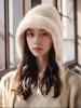 Chapéu de Outono e Inverno Estilo Coreano para Mulheres Chapéu de Proteção de Orelha Tricotado de Pelúcia de Coelho de Inverno Chapéu de Ciclismo de Inverno para Família Forrado com Lã Corta-vento e Quente