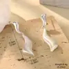 Moda europea y americana diseño de nicho pendientes geométricos tridimensionales anillo de plata oro cepillado collar de color amor joyería exagerada