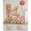 Set de columna de globos con números temática de circo, decoración de escena para fiesta de cumpleaños infantil y accesorios para fotos