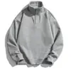 Chamarra de Medio Cierre 2025 Otoño Cuello Alto Sudadera Pulóver para Hombre Corte Holgado Ropa para Hombre en Stock Sudadera con Forro de Felpa para Hombre