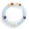 Pulsera Popular Transfronteriza Temu Shein Tk Aguamarina Amazonita Piedra Punto Azul Pulsera Elástica Hecha a Mano con Hilo