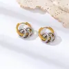 Pendientes de Aro Grandes y Pequeños Transfronterizos Europeos y Americanos Pendientes de Dos Tonos Elegantes de Nicho Pendientes Desmontables de Acero Inoxidable de Múltiples Usos para Mujer