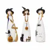 Decoração de Halloween Bruxa Elfo Figura de Resina Mesa de Casa Festa Conjunto de Presente Bruxa Presente de Feriado