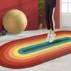 Tapete de yoga de noche para dormitorio Nórdico balcón sala de estar mesa de centro Ovalado lavable a máquina color degradado Alfombra de terciopelo cristal