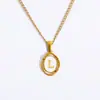 Collar de acero inoxidable para mujer con 26 letras inglesas, colgante de moda europea y americana, joyería al por mayor transfronteriza de Amazon