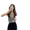 Diseño Corto de Verano para Mujer Rosa Ajustado Ombliguera Chica Hot Camiseta de Manga Corta para Mujer Verano 2024 Ropa Nueva