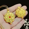 Tienda de Oro Mismo Estilo Oro Antiguo Hueco Filigrana Ocho Tesoros Brújula Colgante Collar Buda Shakyamuni Brújula Pintada Colgante