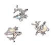 Colgante de aleación de cristal con diseño de mariposa, luna y amor para chica, hecho a mano, pulsera casera, accesorios decorativos