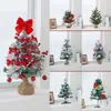 Decoração de Natal Transfronteiriça Conjunto de Árvore de Natal Flocada para Mesa de Casa 45/60cm Pacote de Árvore de Natal Enfeites DIY