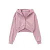 SAGEH ALO chaqueta de yoga con capucha del mismo estilo para mujer, corta, crop top, adelgazante, sudadera con cremallera, versátil, cómoda, deportiva