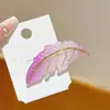Pinza de Pato Dorada Rosa Degradada Estilo Coreano, Pasador de Hoja con Brillo Fino de Lujo Ligero, Pinza Versátil Elegante para Flequillo, Accesorio para el Cabello de Nicho