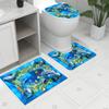 Alfombrilla de Piso para Inodoro Alfombrilla para Pies en Forma de U Alfombrilla de Baño Alfombrilla Moderna Estampada Alfombrilla para Puerta de Inodoro Juego de Tres Piezas Impermeable