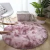 Tapete Redondo de Seda e Lã Tie-Dye Transfronteiriço Doméstico Espessado para Quarto, Tapete para Chão de Cadeira de Computador, Tapete para Sofá e Mesa de Centro de Sala de Estar