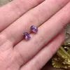 Aretes de Tachuela de Amatista Natural al por Mayor, Colores Súper Geniales, Morado Misterioso y Soñador, Estilo Simple, Incrustación de Plata de Ley S925, Diseño Versátil