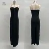 Estação Independente Transfronteiriça Europeia e Americana Novo Verão 2025 Top Tubo Plissado Sexy Elegante Saia Longa que Cobre o Quadril Roupa Feminina