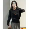 Camiseta básica de punto de corte holgado para mujer, nuevo estilo otoño/invierno 2026, suéter rosa súper lindo estilo coreano