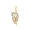 [Oro Real de Cobre] Hoja de Estrella Un Diamante Moda Comercio Exterior Transfronterizo DIY Joyería Cobre Circonio Microincrustado Accesorios Colgantes