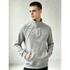 Sudadera con Cremallera de Forro Polar Casual para Hombre Pulóver Ajuste Holgado para Hombre Chaqueta Deportiva Cuello Alto Estilo Americano