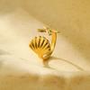 Joyería Transfronteriza Europea y Americana Nueva de Acero Inoxidable Fresca Vacacional Concha Estrella de Mar Apertura Ajustable Anillo de Alta Gama para Mujer