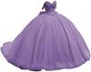 Vestido de bar mitzvah com ombros de fora e miçangas, com laço e glitter, tule, apliques de borboleta, doce