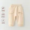 Traje de Dos Piezas Sudadera Térmica de Felpa de Algodón Puro para Bebés y Niños Primavera y Otoño Ropa de Salida para Bebé Tops y Pantalones a la Moda Invierno