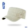 Nueva Gorra Plana de Algodón Puro para Hombre Primavera/Verano Circunferencia de Cabeza Grande Transpirable Gorra Militar Lavada Vintage Visera Gorra de Mezclilla