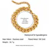Pulseira de Aço Inoxidável Europeia e Americana Ins Superfície Rosqueada Moda Tendência Titânio Banhado a Ouro 18K Feminina Ajustável e Não Desbota
