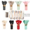 Sudeste Asiático transfronteiriço de madeira lidar com utensílios de cozinha de silicone terno espátula colher antiaderente panela 12 peças terno kitchenset
